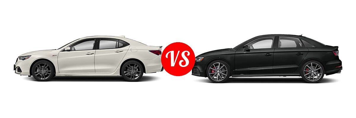 2019 Acura TLX Sedan 3.5L FWD vs. 2020 Audi S3 Sedan S line Premium / S line Premium Plus - Side Comparison