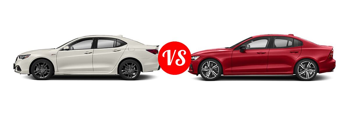 2019 Acura TLX Sedan 3.5L FWD vs. 2021 Volvo S60 Sedan R-Design - Side Comparison