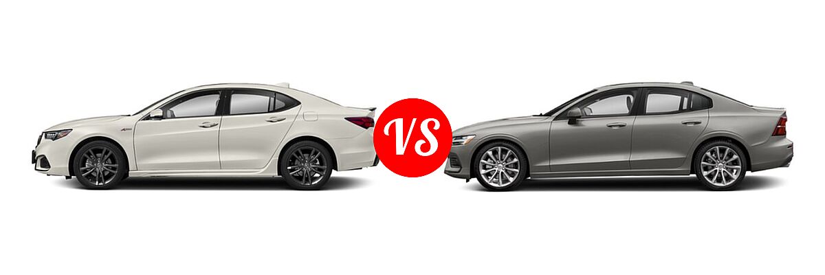 2019 Acura TLX Sedan 3.5L FWD vs. 2021 Volvo S60 Sedan Inscription / Momentum - Side Comparison