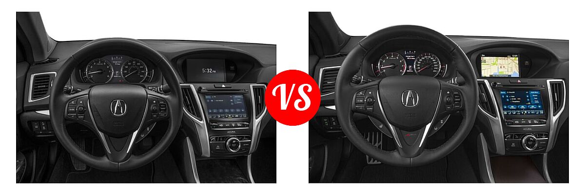 2019 Acura TLX Sedan 3.5L SH-AWD / w/A-SPEC Pkg Red Leather vs. 2020 Acura TLX Sedan w/A-Spec Pkg Red Leather - Dashboard Comparison