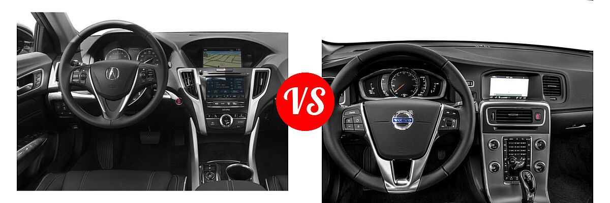 2019 Acura TLX Sedan w/Technology Pkg vs. 2018 Volvo S60 Sedan Dynamic - Dashboard Comparison