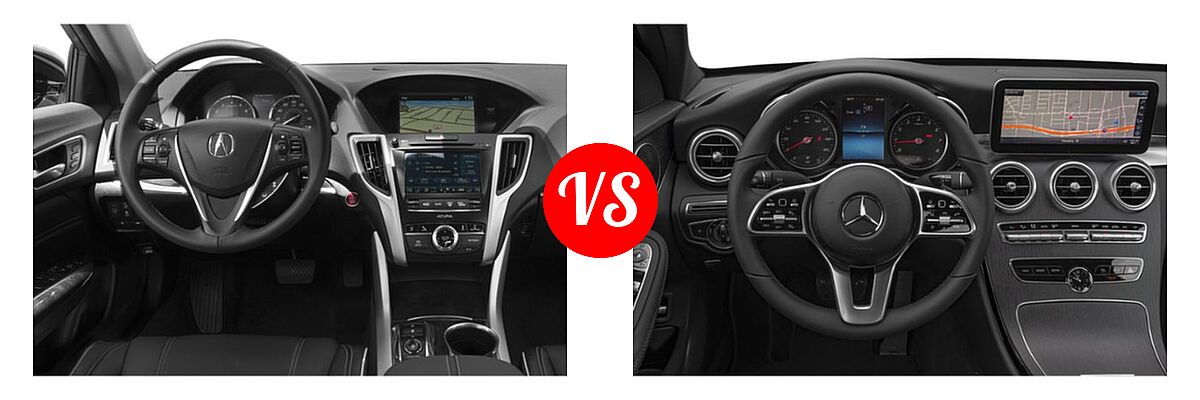 2019 Acura TLX Sedan w/Technology Pkg vs. 2019 Mercedes-Benz C-Class Sedan C 300 - Dashboard Comparison