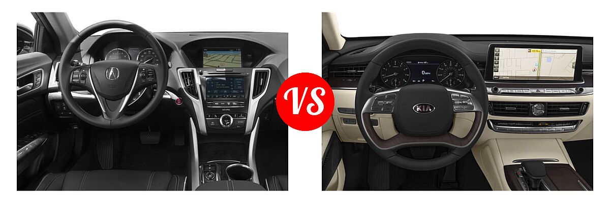 2019 Acura TLX Sedan w/Technology Pkg vs. 2019 Kia K900 Sedan Luxury - Dashboard Comparison