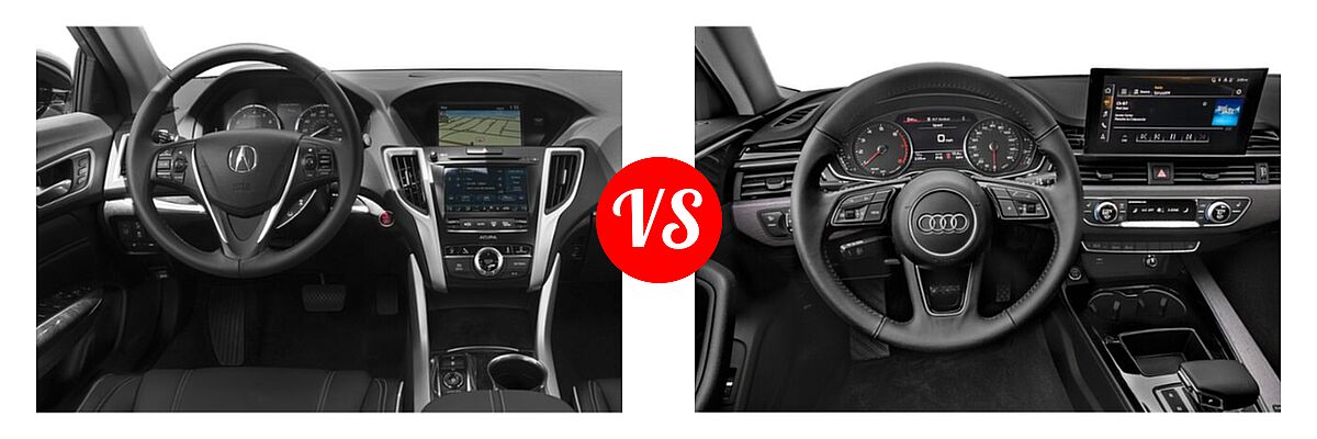 2019 Acura TLX Sedan w/Technology Pkg vs. 2020 Audi A4 Sedan Premium / Premium Plus / Prestige - Dashboard Comparison