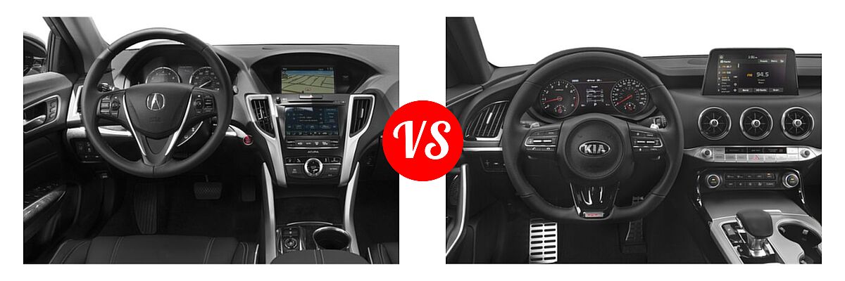 2019 Acura TLX Sedan w/Technology Pkg vs. 2020 Kia Stinger Sedan GT / GT-Line / GT1 / GT2 - Dashboard Comparison