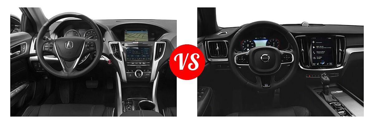 2019 Acura TLX Sedan w/Technology Pkg vs. 2021 Volvo S60 Sedan R-Design - Dashboard Comparison