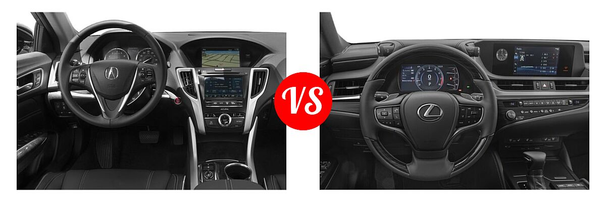 2019 Acura TLX Sedan w/Technology Pkg vs. 2021 Lexus ES 250 Sedan ES 250 - Dashboard Comparison