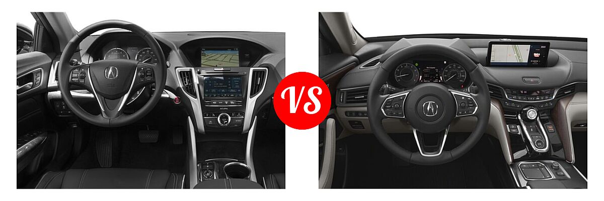 2019 Acura TLX Sedan w/Technology Pkg vs. 2022 Acura TLX Sedan w/Advance Package - Dashboard Comparison