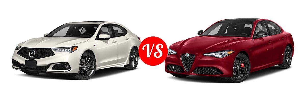 2019 Acura TLX Sedan w/Advance Pkg vs. 2020 Alfa Romeo Giulia Sedan AWD / RWD / Sport / Ti / Ti Lusso / Ti Sport / Ti Sport Carbon - Front Left Comparison