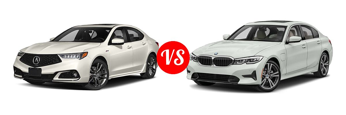 2019 Acura TLX Sedan w/Advance Pkg vs. 2021 BMW 3 Series Sedan PHEV 330e / 330e xDrive - Front Left Comparison