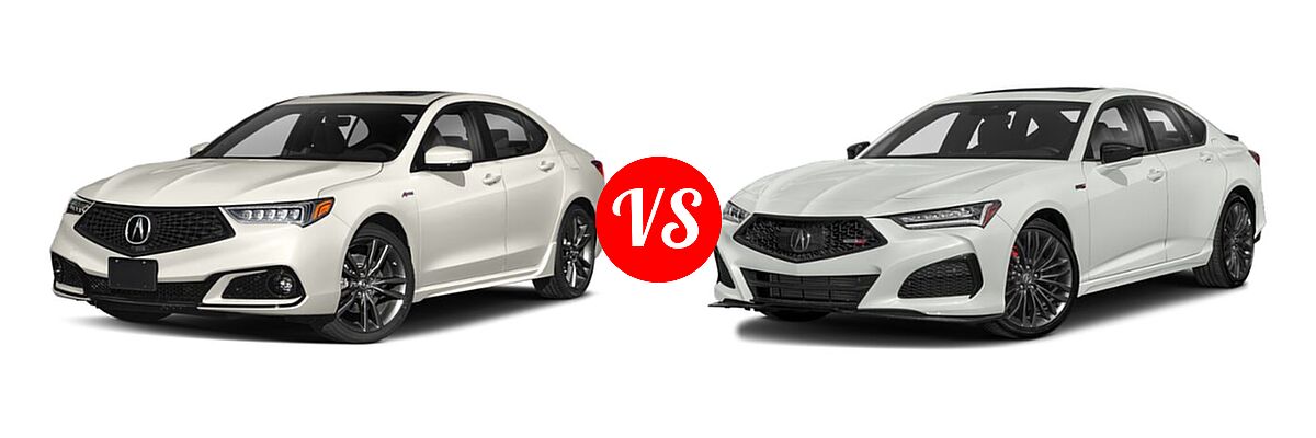 2019 Acura TLX Sedan w/Advance Pkg vs. 2022 Acura TLX Sedan w/A-Spec Package - Front Left Comparison