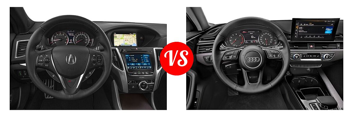 2019 Acura TLX Sedan w/Advance Pkg vs. 2020 Audi A4 Sedan Premium / Premium Plus / Prestige - Dashboard Comparison
