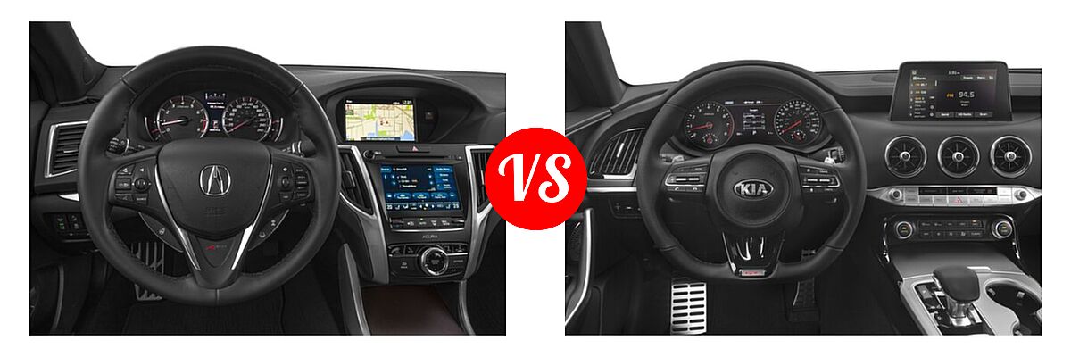 2019 Acura TLX Sedan w/Advance Pkg vs. 2020 Kia Stinger Sedan GT / GT-Line / GT1 / GT2 - Dashboard Comparison