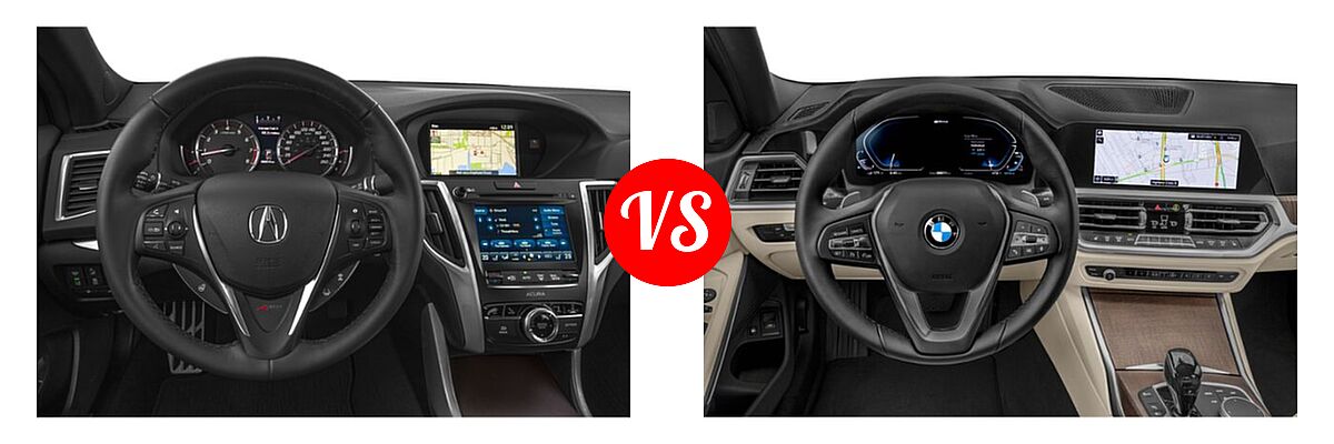 2019 Acura TLX Sedan w/Advance Pkg vs. 2021 BMW 3 Series Sedan PHEV 330e / 330e xDrive - Dashboard Comparison