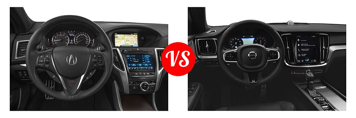 2019 Acura TLX Sedan w/Advance Pkg vs. 2021 Volvo S60 Sedan R-Design - Dashboard Comparison