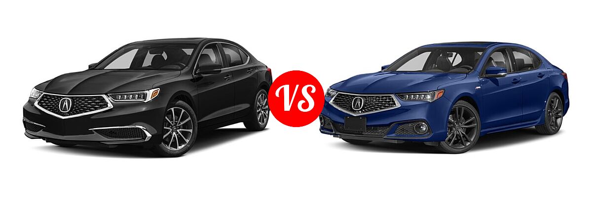 2019 Acura TLX Sedan 3.5L SH-AWD / w/A-SPEC Pkg Red Leather vs. 2020 Acura TLX Sedan w/A-Spec Pkg - Front Left Comparison