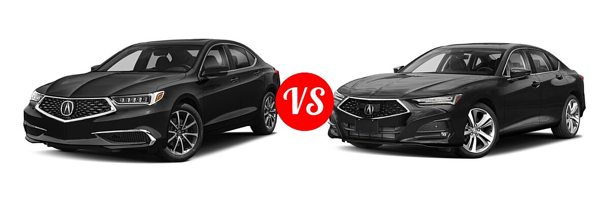 2019 Acura TLX Sedan 3.5L SH-AWD / w/A-SPEC Pkg Red Leather vs. 2022 Acura TLX Sedan FWD / SH-AWD - Front Left Comparison