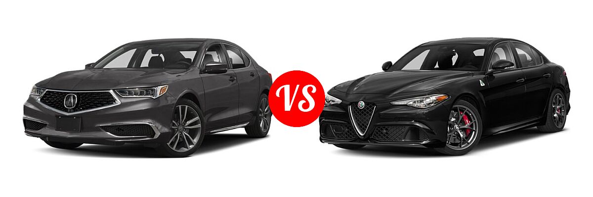 2019 Acura TLX Sedan w/Technology Pkg vs. 2019 Alfa Romeo Giulia Quadrifoglio Sedan Quadrifoglio - Front Left Comparison