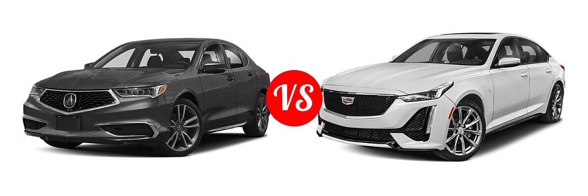 2019 Acura TLX Sedan w/Technology Pkg vs. 2020 Cadillac CT5 Sedan Luxury / Premium Luxury / Sport - Front Left Comparison