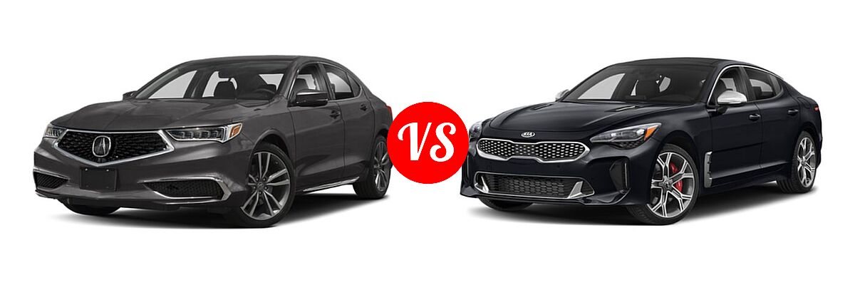 2019 Acura TLX Sedan w/Technology Pkg vs. 2020 Kia Stinger Sedan GT / GT-Line / GT1 / GT2 - Front Left Comparison