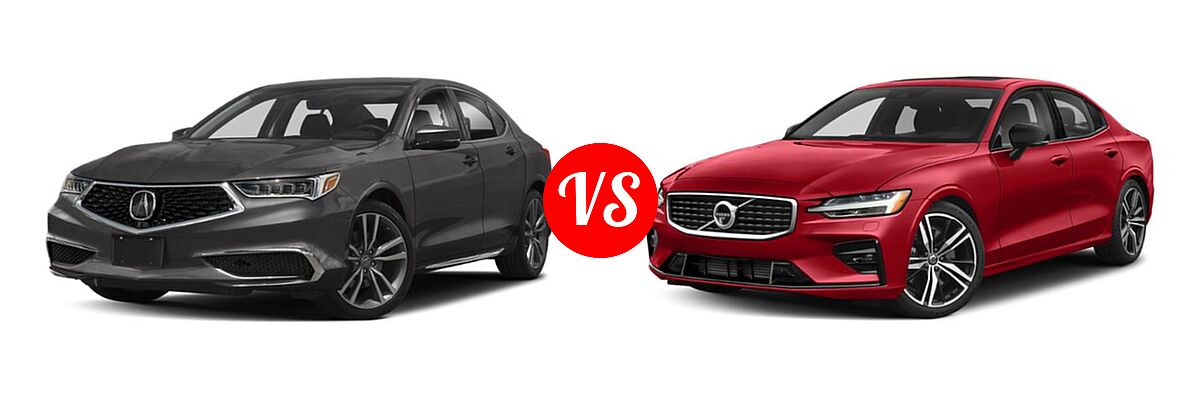 2019 Acura TLX Sedan w/Technology Pkg vs. 2021 Volvo S60 Sedan R-Design - Front Left Comparison
