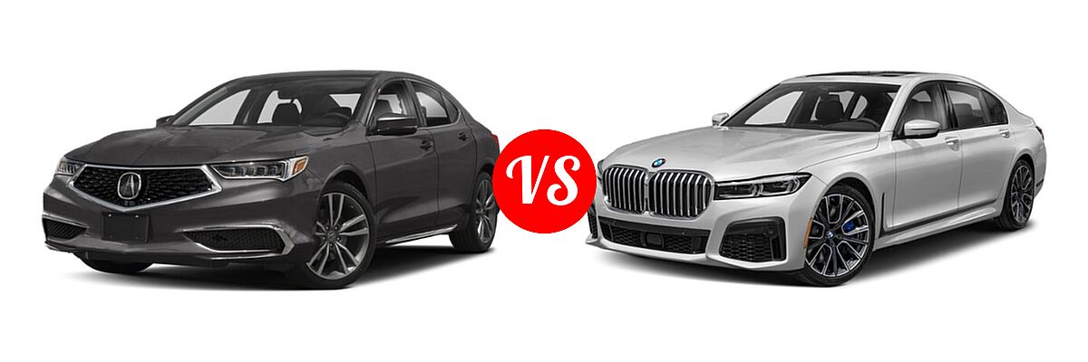 2019 Acura TLX Sedan w/Technology Pkg vs. 2021 BMW 7 Series Sedan 750i xDrive - Front Left Comparison