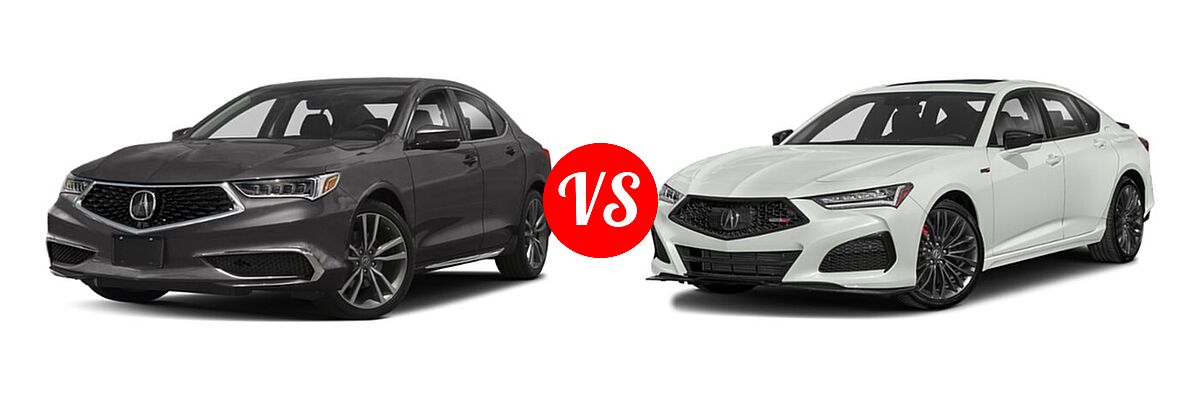 2019 Acura TLX Sedan w/Technology Pkg vs. 2022 Acura TLX Sedan w/A-Spec Package - Front Left Comparison