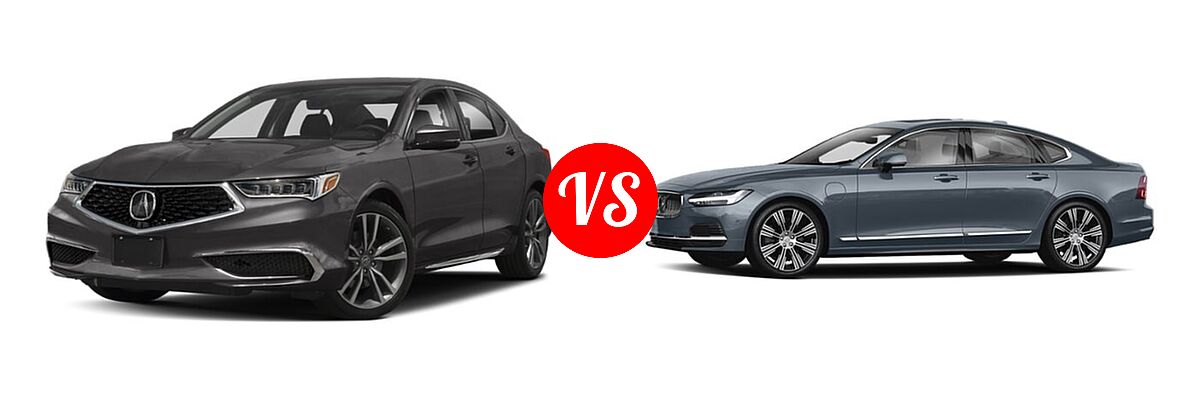 2019 Acura TLX Sedan w/Technology Pkg vs. 2022 Volvo S90 Sedan PHEV Inscription / R-Design - Front Left Comparison