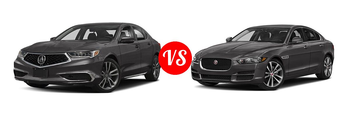 2019 Acura TLX Sedan w/Technology Pkg vs. 2018 Jaguar XE Sedan Diesel 20d / 20d Premium / 20d Prestige - Front Left Comparison