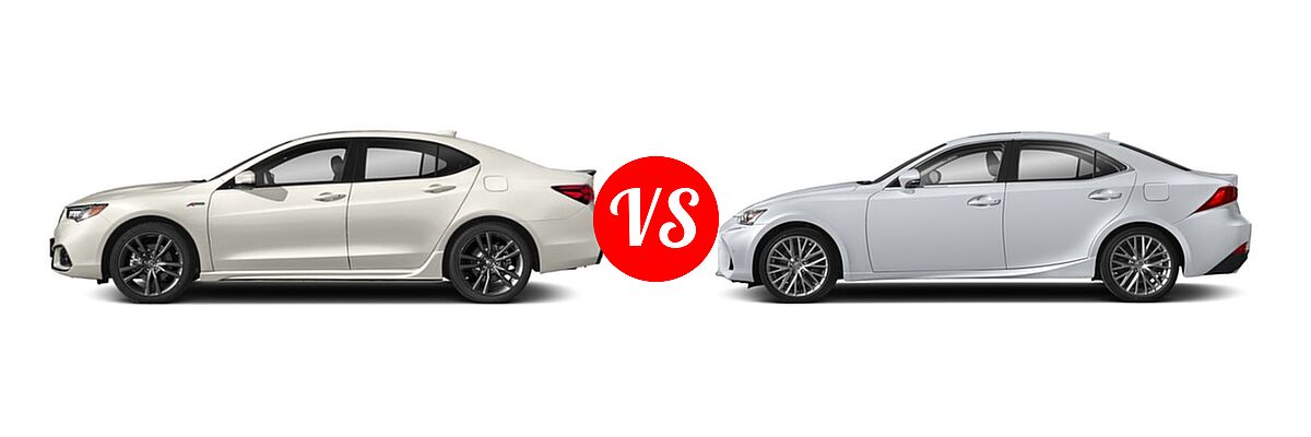 2019 Acura TLX Sedan w/Advance Pkg vs. 2018 Lexus IS 300 Sedan IS 300 - Side Comparison