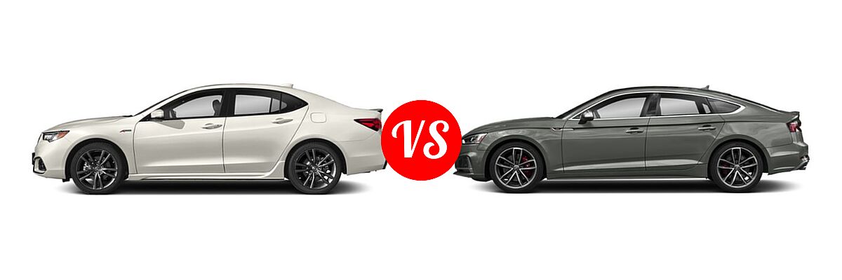 2019 Acura TLX Sedan w/Advance Pkg vs. 2019 Audi S5 Sedan Premium / Premium Plus / Prestige - Side Comparison