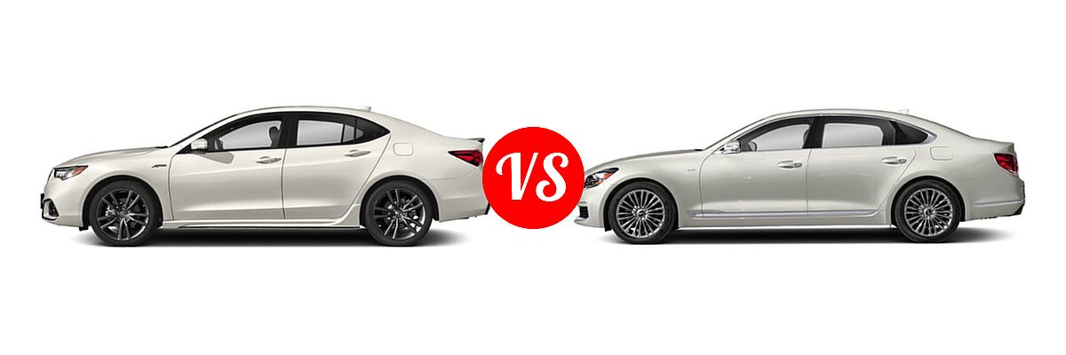 2019 Acura TLX Sedan w/Advance Pkg vs. 2019 Kia K900 Sedan Luxury - Side Comparison