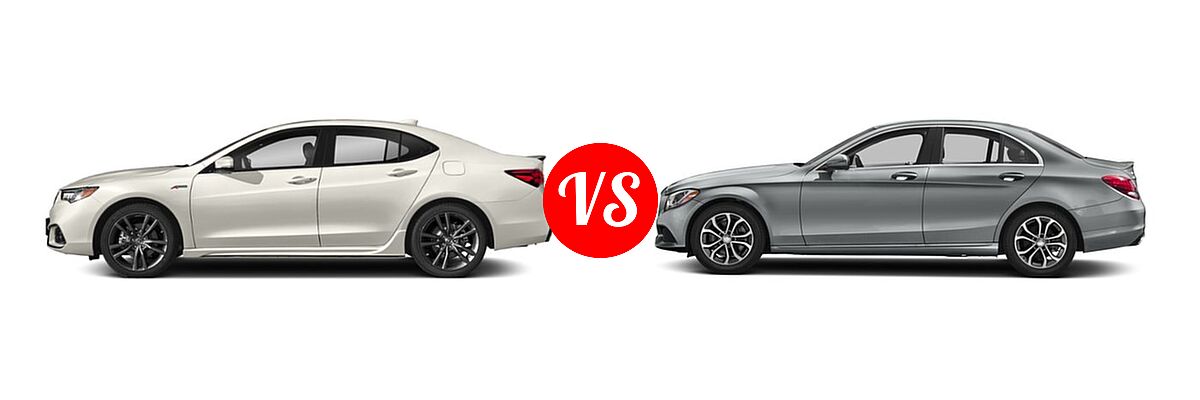 2019 Acura TLX Sedan w/Advance Pkg vs. 2018 Mercedes-Benz C-Class Sedan C 300 - Side Comparison