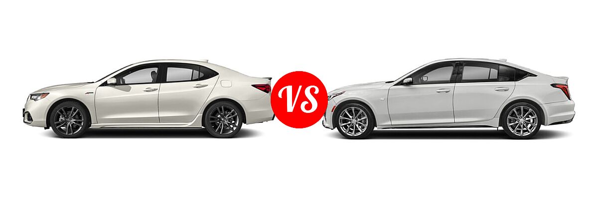2019 Acura TLX Sedan w/Advance Pkg vs. 2020 Cadillac CT5 Sedan Luxury / Premium Luxury / Sport - Side Comparison