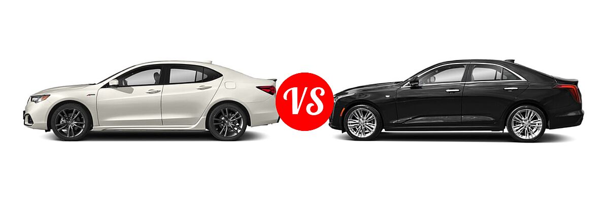 2019 Acura TLX Sedan w/Advance Pkg vs. 2020 Cadillac CT4 Sedan Luxury / Premium Luxury / Sport / V-Series - Side Comparison