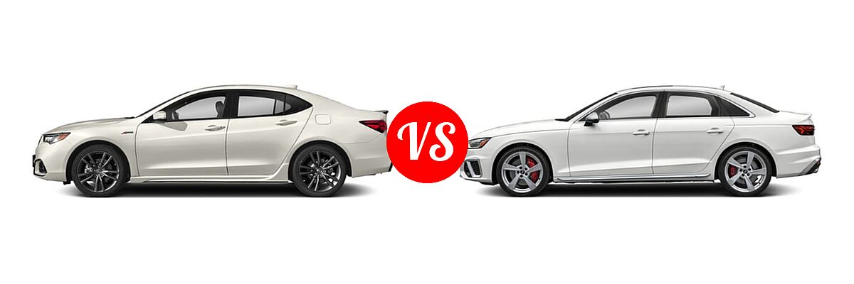 2019 Acura TLX Sedan w/Advance Pkg vs. 2021 Audi S4 Sedan Premium / Prestige - Side Comparison