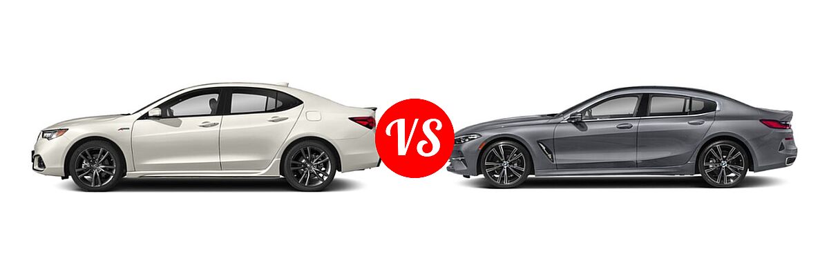 2019 Acura TLX Sedan w/Advance Pkg vs. 2022 BMW 8 Series Sedan 840i - Side Comparison
