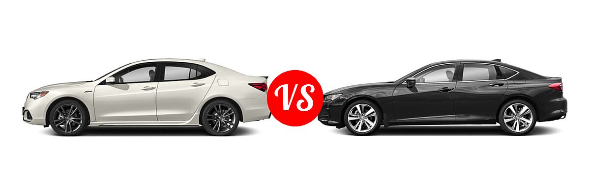 2019 Acura TLX Sedan w/Advance Pkg vs. 2022 Acura TLX Sedan FWD / SH-AWD - Side Comparison