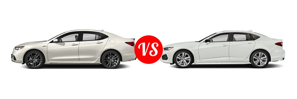 2019 Acura TLX Sedan w/Advance Pkg vs. 2022 Acura TLX Sedan w/Technology Package - Side Comparison