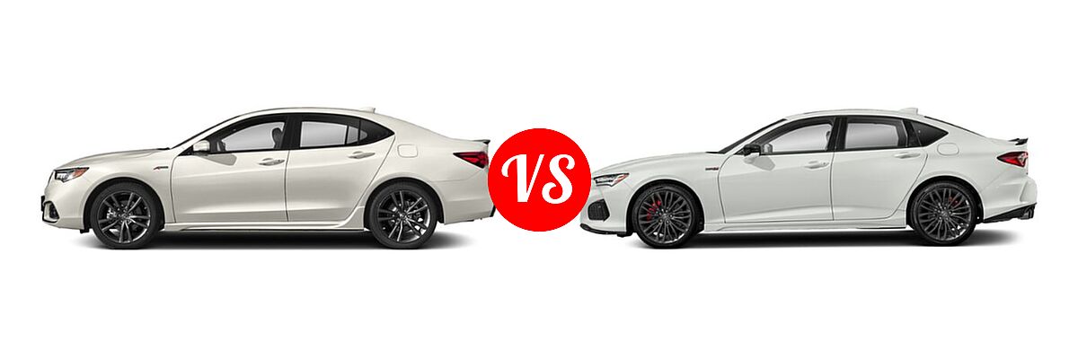 2019 Acura TLX Sedan w/Advance Pkg vs. 2022 Acura TLX Sedan w/A-Spec Package - Side Comparison