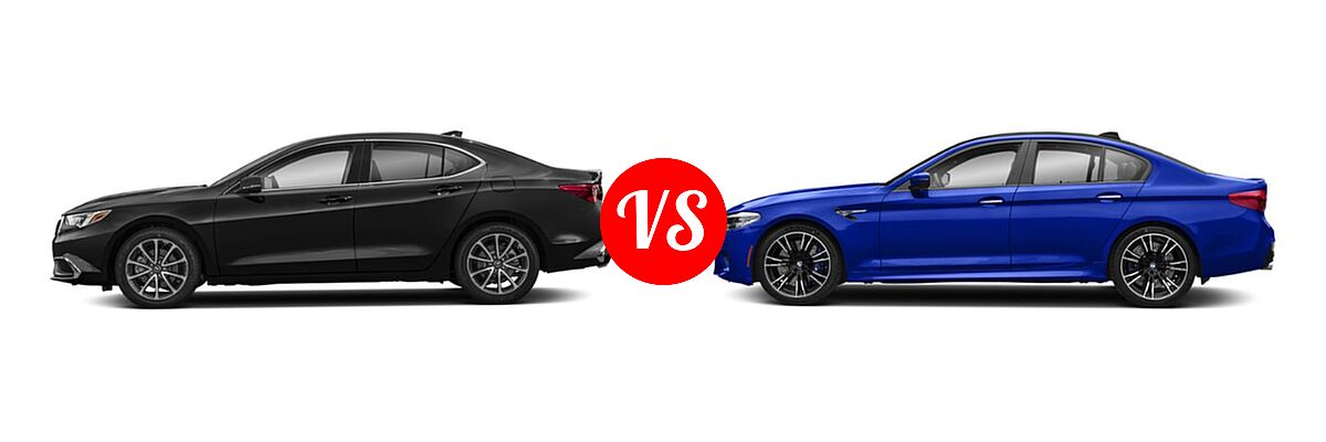 2019 Acura TLX Sedan 3.5L SH-AWD / w/A-SPEC Pkg Red Leather vs. 2019 BMW M5 Sedan Competition / Sedan - Side Comparison