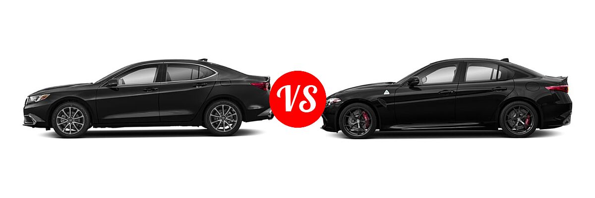 2019 Acura TLX Sedan 3.5L SH-AWD / w/A-SPEC Pkg Red Leather vs. 2019 Alfa Romeo Giulia Quadrifoglio Sedan Quadrifoglio - Side Comparison
