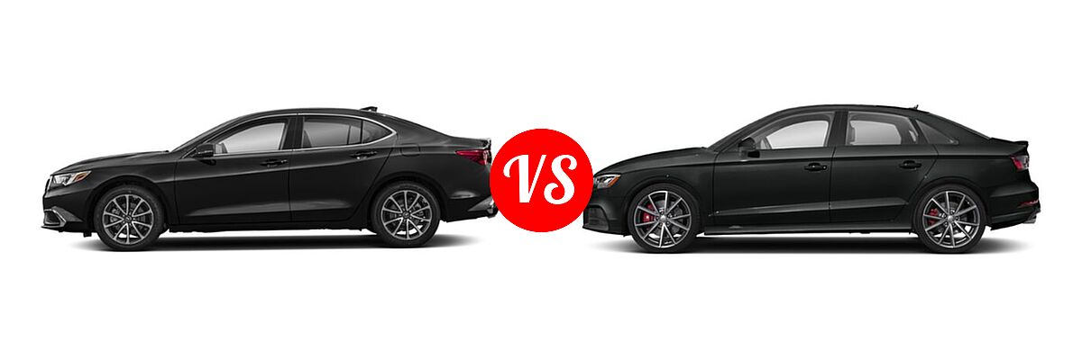 2019 Acura TLX Sedan 3.5L SH-AWD / w/A-SPEC Pkg Red Leather vs. 2020 Audi S3 Sedan S line Premium / S line Premium Plus - Side Comparison