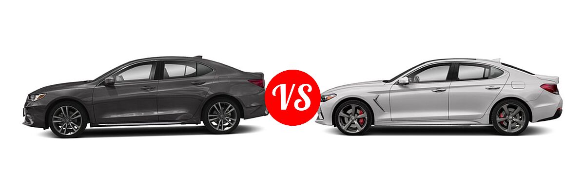 2019 Acura TLX Sedan w/Technology Pkg vs. 2019 Genesis G70 Sedan 2.0T Advanced / 2.0T Sport / 3.3T Advanced / 3.3T Design / 3.3T Dynamic - Side Comparison