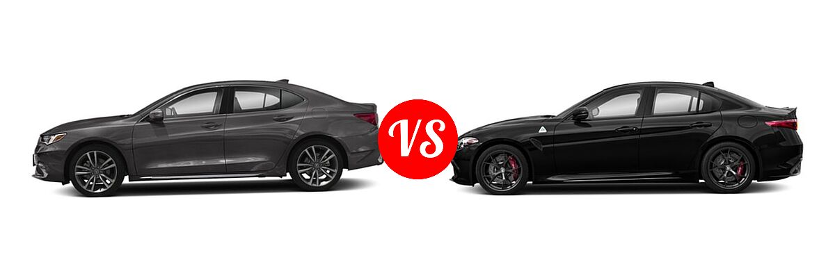 2019 Acura TLX Sedan w/Technology Pkg vs. 2019 Alfa Romeo Giulia Quadrifoglio Sedan Quadrifoglio - Side Comparison