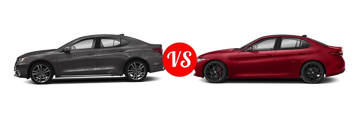 2019 Acura TLX Sedan w/Technology Pkg vs. 2020 Alfa Romeo Giulia Sedan AWD / RWD / Sport / Ti / Ti Lusso / Ti Sport / Ti Sport Carbon - Side Comparison