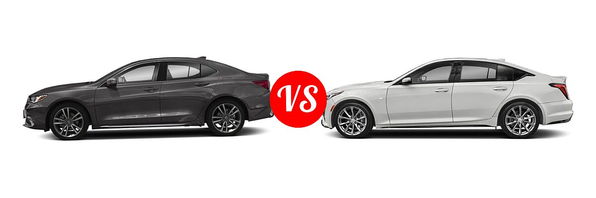 2019 Acura TLX Sedan w/Technology Pkg vs. 2020 Cadillac CT5 Sedan Luxury / Premium Luxury / Sport - Side Comparison