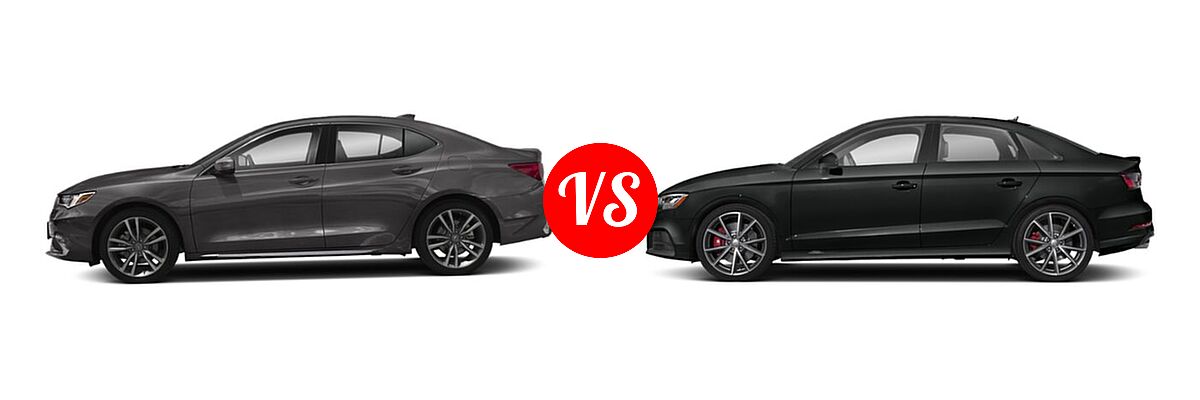 2019 Acura TLX Sedan w/Technology Pkg vs. 2020 Audi S3 Sedan S line Premium / S line Premium Plus - Side Comparison