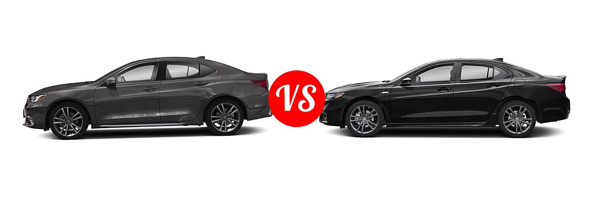 2019 Acura TLX Sedan w/Technology Pkg vs. 2020 Acura TLX Sedan w/A-Spec Pkg Red Leather - Side Comparison