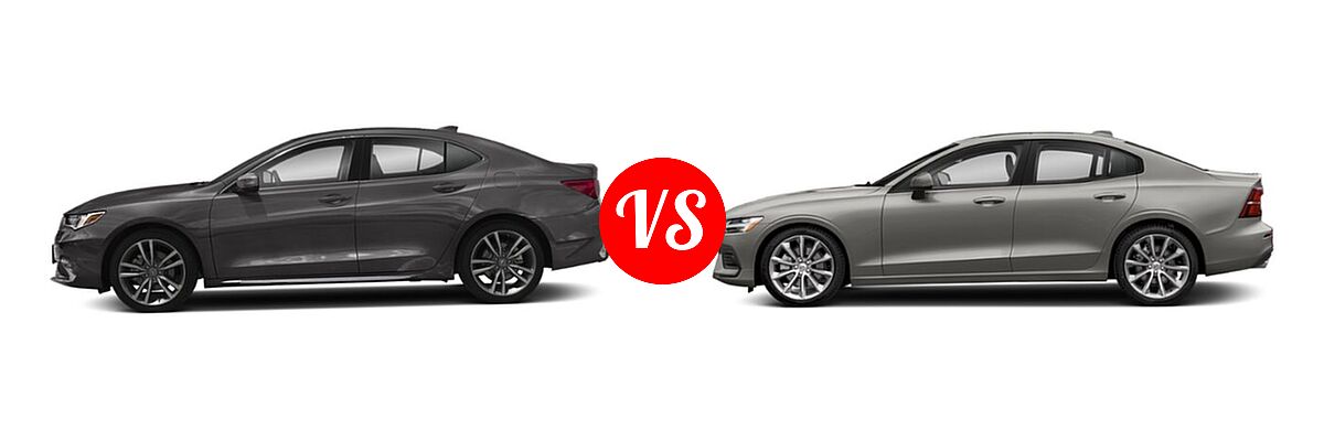 2019 Acura TLX Sedan w/Technology Pkg vs. 2021 Volvo S60 Sedan Inscription / Momentum - Side Comparison